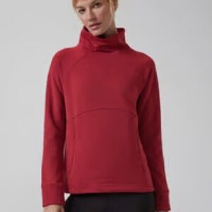 Athleta Women's Vibrant Red Cowl Neck Sweater